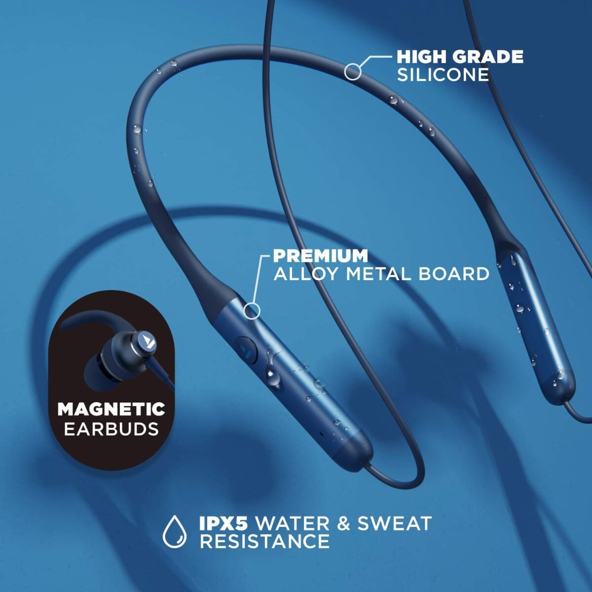 boAt Rockerz 335 Wireless Bluetooth v5.0, Voice Assistant Neckband Navy Blue